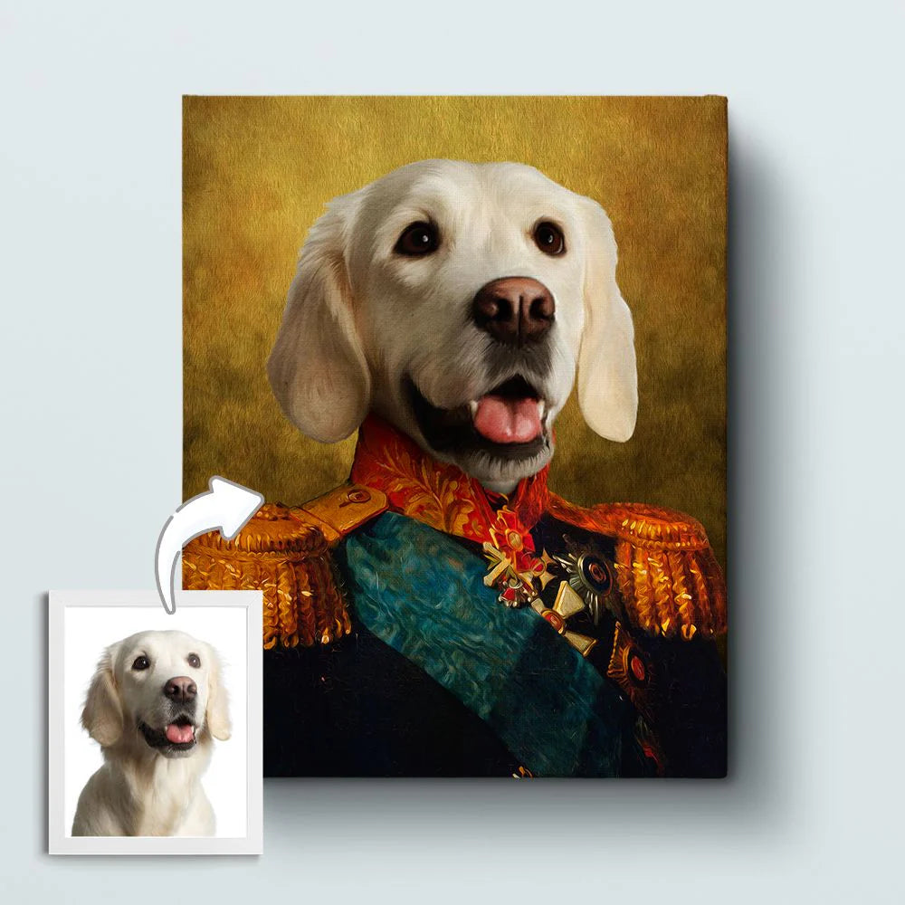 The Duke product example showing a pet and finished artwork